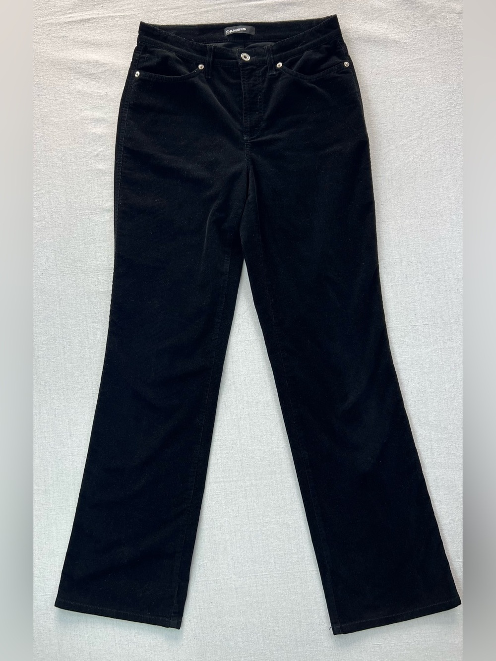 Women’s Black Corduroy Vintage Inspired Boho Flared Pants - 6